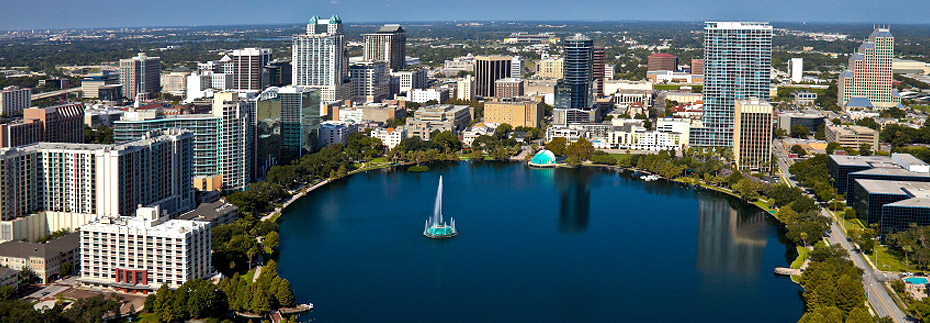 Banner featuring a photo of Lake Eola